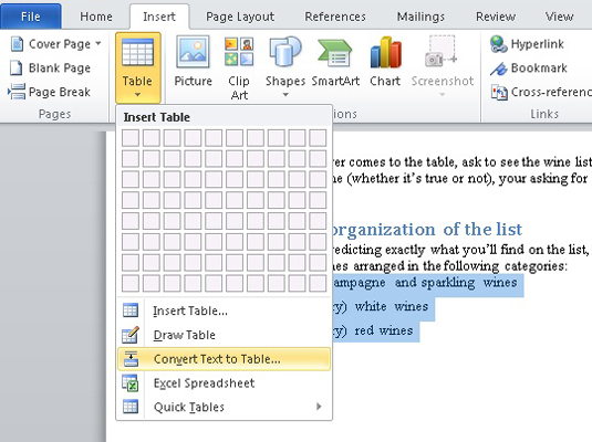 insert an excel spreadsheet into word for mac